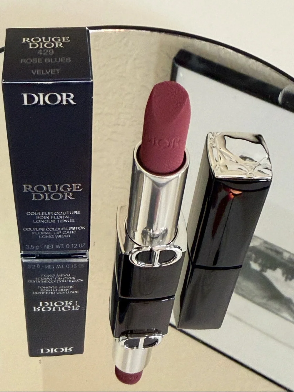 Rouge Dior Couture Colour Lipstick in shade 429 Rose Blues Velvet finish